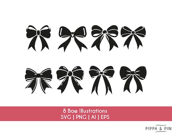 Bow Tie SVG | Bow svg File | Bow Vector | Bow Clipart | Bow svg Bundle | Cheer Bow eps | Cricut Cut Files | Silhouette Studio | Bows SVG PNG