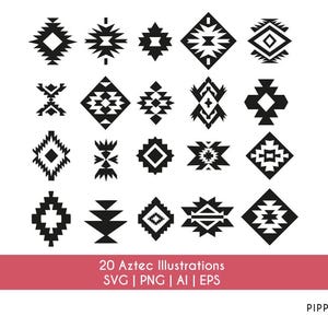 Azteken SVG Bundle | Southwestern Elements Tribal Muster | Western SVG | Aztec Elements Cut Datei | ai eps png | Schnittdatei Cricut & Silhouette