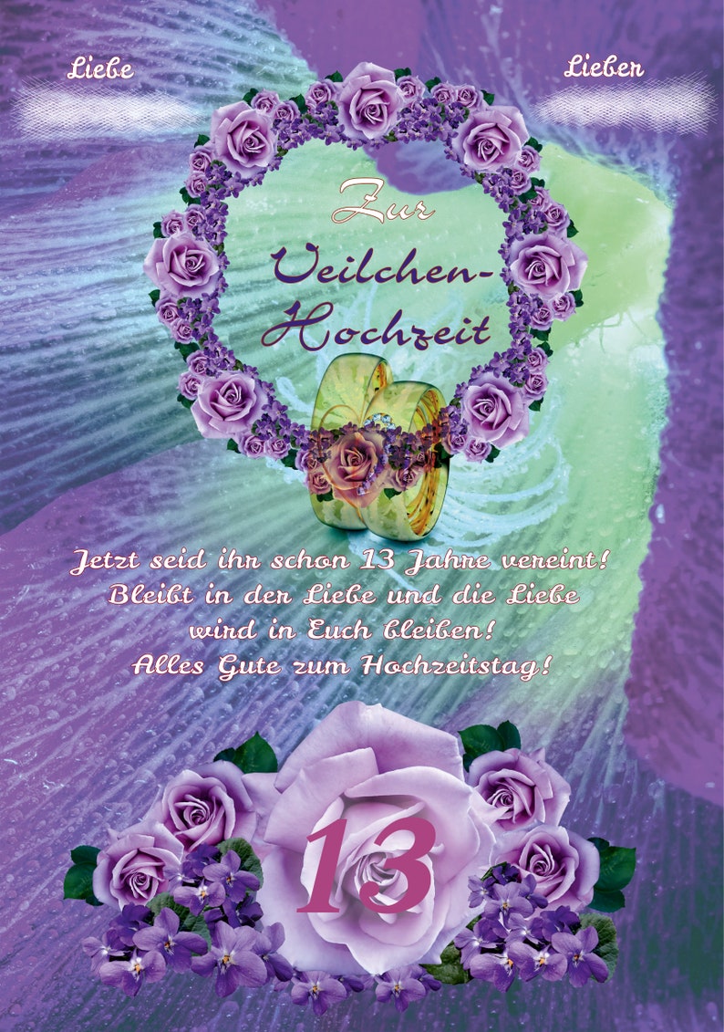 Congratulations on the violet wedding, 13th wedding anniversary Download image 2