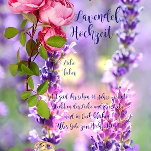 Glückwunsch-Karte zur Lavendel- Hochzeit, 46. Hochzeitstag