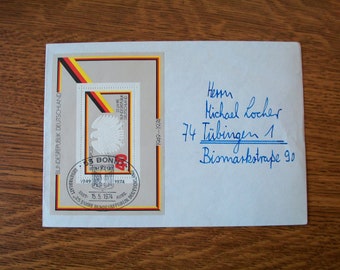 Envelope with special stamp for the first edition 25 years FRG