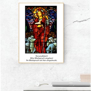 Bibelverse (personalisiert, Ihr Wunschver)  mit Bild, als Poster oder Karte