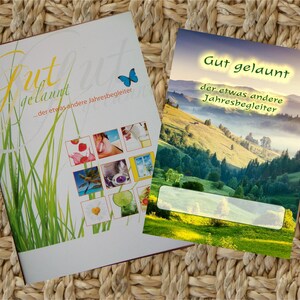 Geschenk Booklet , Büchlein, Taschenbuch mit Geschenkkarte - Gut gelaunt, der etwas andere Jahresbegleiter