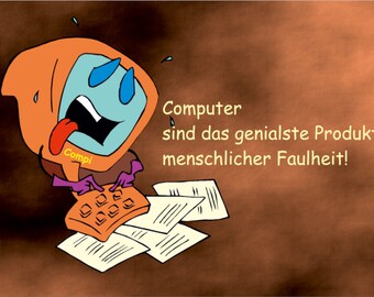 Cartoon image with saying Computer Digital Background Download