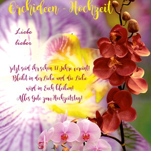 Glückwünsche, Karte Hochzeitstag Orchideen - Hochzeit, 17. Hochzeitstag  - als personalisierten Ausdruck