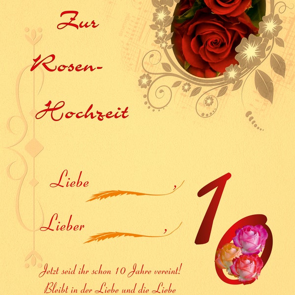 Faszinierend Glckwnsche Zum 10 Hochzeitstag Kostenlos Bilder
