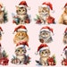 Watercolor Santa Cats Clipart Cute Christmas Cats and - Etsy