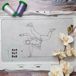 Hip hop Boy 1 machine embroidery design single line continous line dance