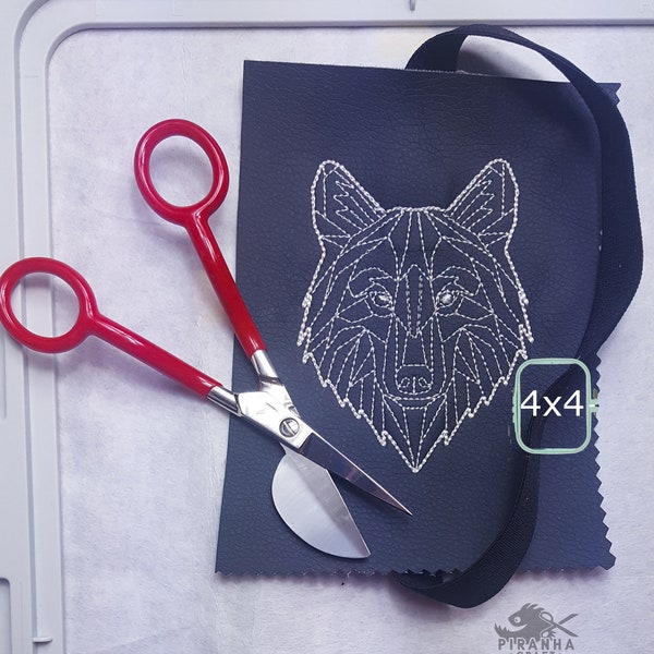 BOOKMARK Big Wolf 4x4 hoop ITH embroidery design