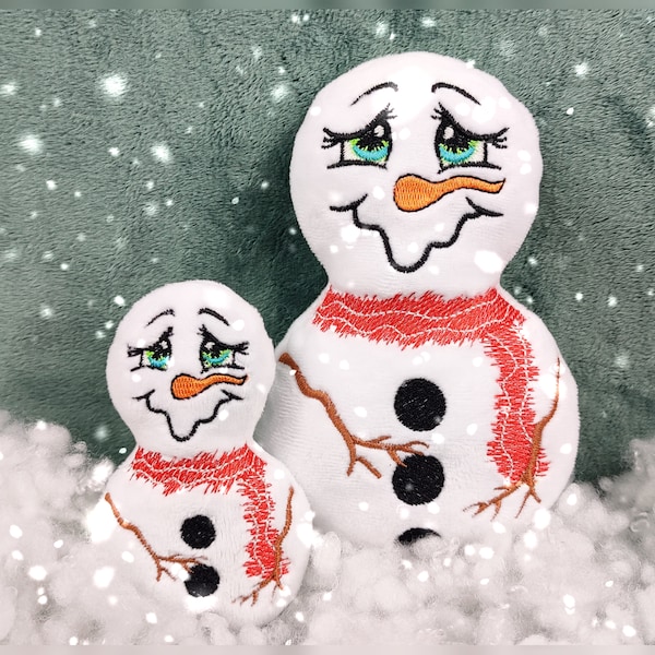 Snowman ITH, snowman plush, snowman ornament, snowman embroidery design, snowman embroidery 8x14", 8x11", 6x10", 8x8", 5x7" and 4x4"