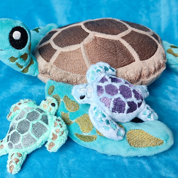 ITH Turtle, turtle embroidery design, turtle stuffie 8x11" 6x10" 8x8" 5x7" and 4x4"