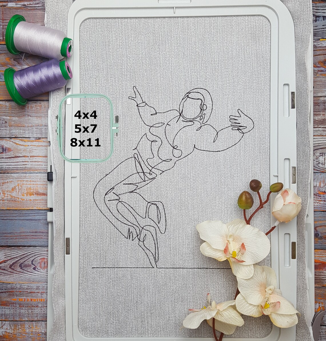 Hip hop Boy 2 machine embroidery design single line continous Etsy