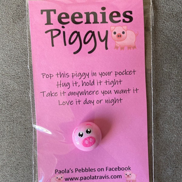 Teenies - Piggy Painted Pebble