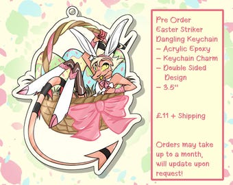 PRE-ORDER Easter Striker Helluva Boss Inspired Acrylic Epoxy Keychain Charm