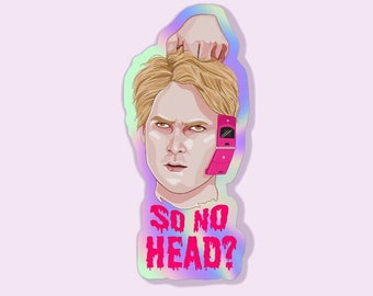So No Head?- 6cm x 13cm Holographic Twilight Headless Carlisle Cullen Sticker TITSOAK