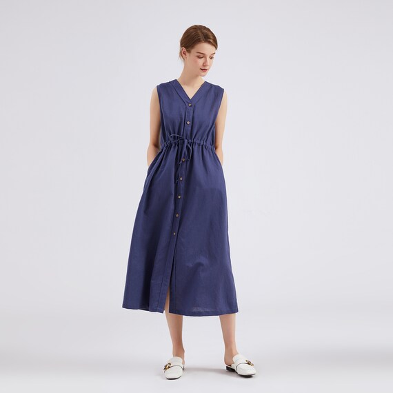 plus size linen long dresses