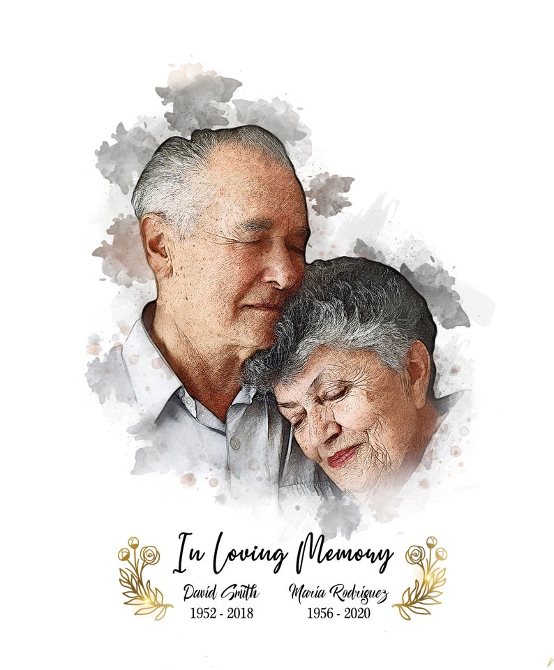 Passed Away Portrait Gift Deceased Portrait Gift Deceased Etsy