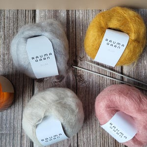 Rauma Plum, 70% super kid mohair, 30% polyamide, verkrijgbaar in vele kleuren