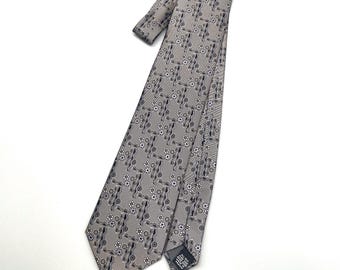Lanvin Paris Silk Tie Vintage, Gray Patterned Necktie, Designer Men’s Tie, French Luxury Menswear
