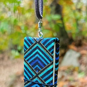 Quaderno collana rilegato a mano / Notebook-necklace handbound / Japanese blue fabric