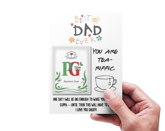 Father’s Day Gift | Best Dad - Tea Gift| Fathers Day | A6 Print | Tea-riffic |Tea Lover | Dads birthday | 1st Fathers Day | Dad Tea Gift