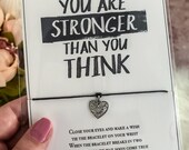 You are Stronger than you Think Inspirational Wish bracelet lockdown isolation gift