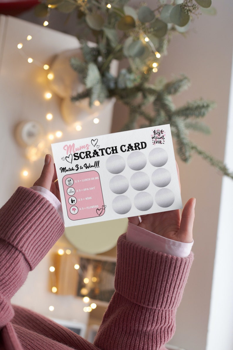 Mums Scratch Card | Mothers Day | Mums Birthday | Mum Easter Gift |Birthday Gift for Mum | Surprise Gift | Gift Announcement | Best Mum | 