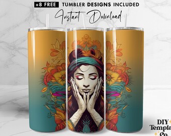 Girl DIY 20oz Skinny Tumbler Sublimation Design, Printable Straight/Tapered Tumbler Design, Mama, Chackra PNG/Digital Download