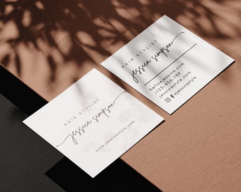 Business Card Template, CANVA Printable Business Card, DIY Template Business Card, Calling Card, Editable Square Business Card Design 3x3"