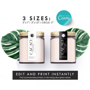 Editable Canva Candle label template | DIY Candle Printable label design | Custom Product Label | Modern Vertical Thin Candle Label Sticker