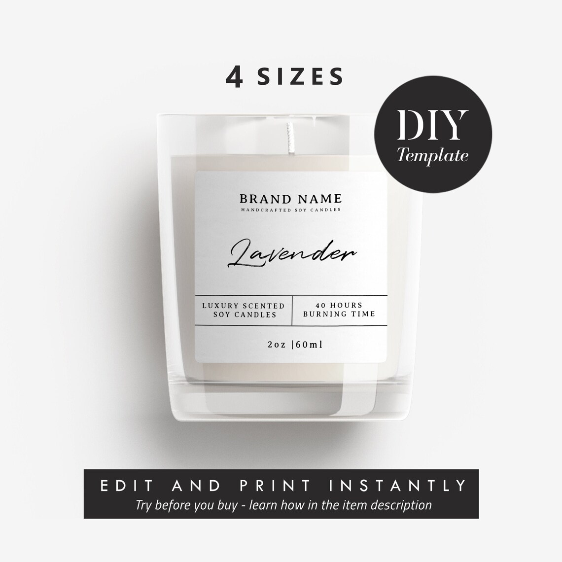 Editable Label Template 3x3 2x2 3x2 2x3 Product Labels - Etsy