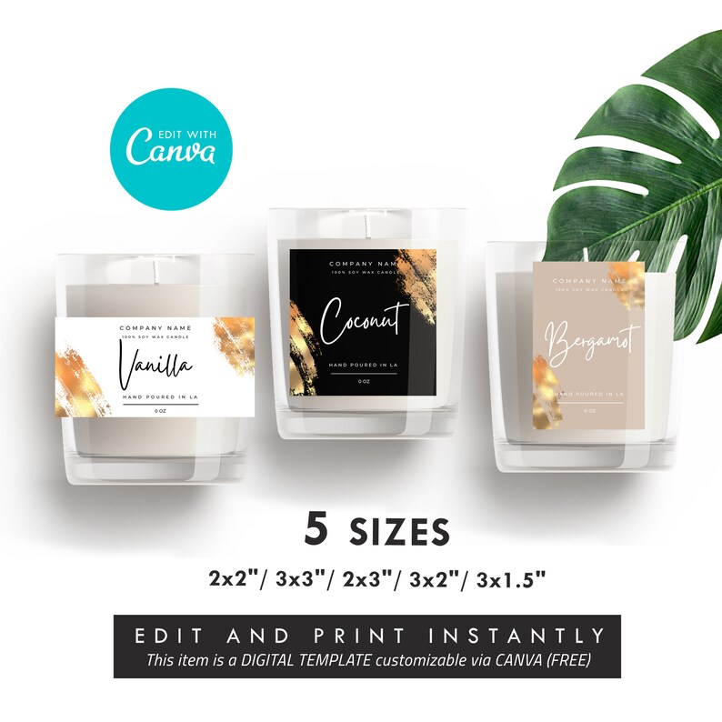 Editable Candle Canva Label Template DIY Candle Label Etsy Australia