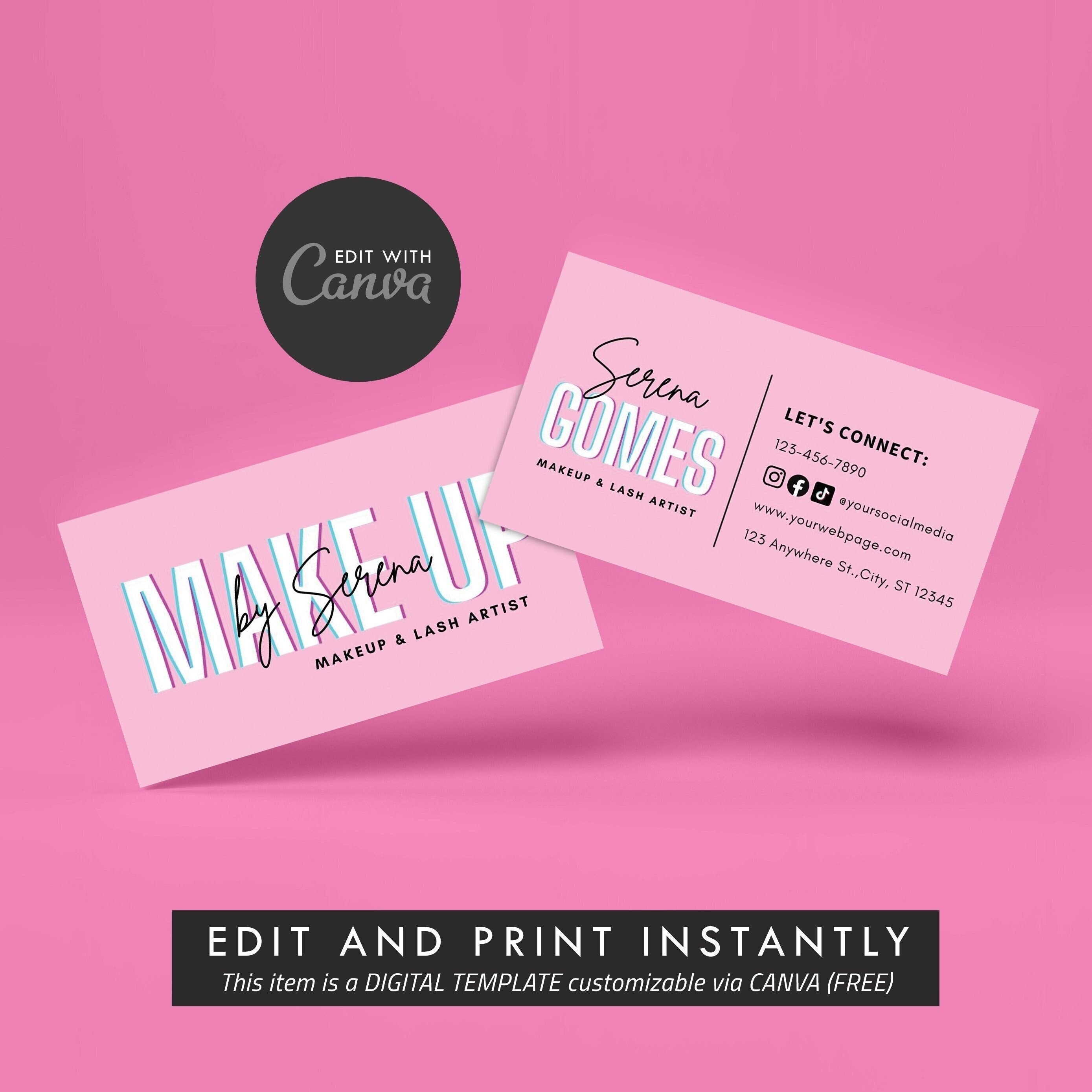Editable Business Card Template, Printable Business Cards, Watercolor Business  Card Design, Feminine Business Card Template, Instant, WS01 