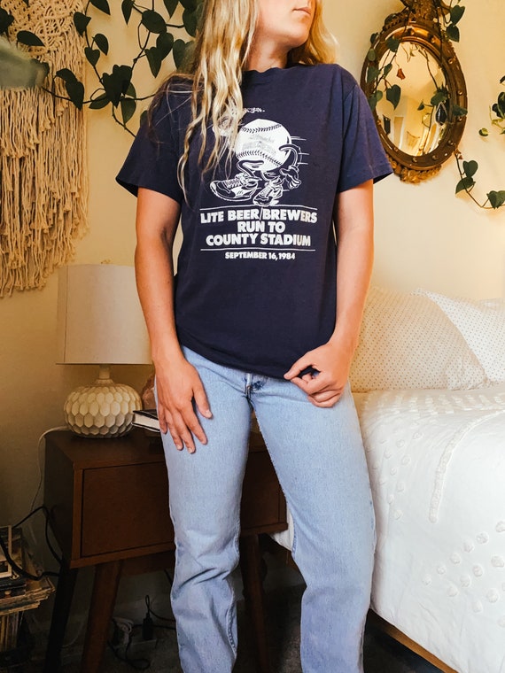 80s Miller Lite beer run shirt 80s Brewers shirt