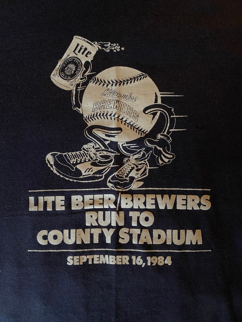 80s Miller Lite beer run shirt 80s Brewers shirt