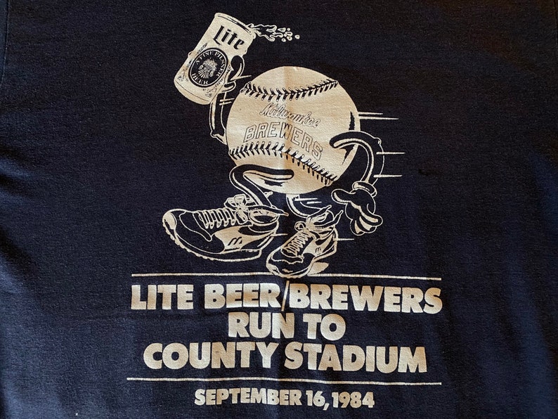 80s Miller Lite beer run shirt 80s Brewers shirt