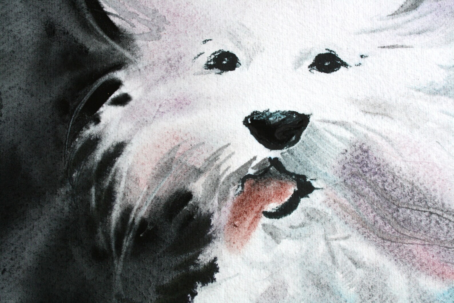 Dog painting Animal wall art Watercolor original artwork Dog | Etsy