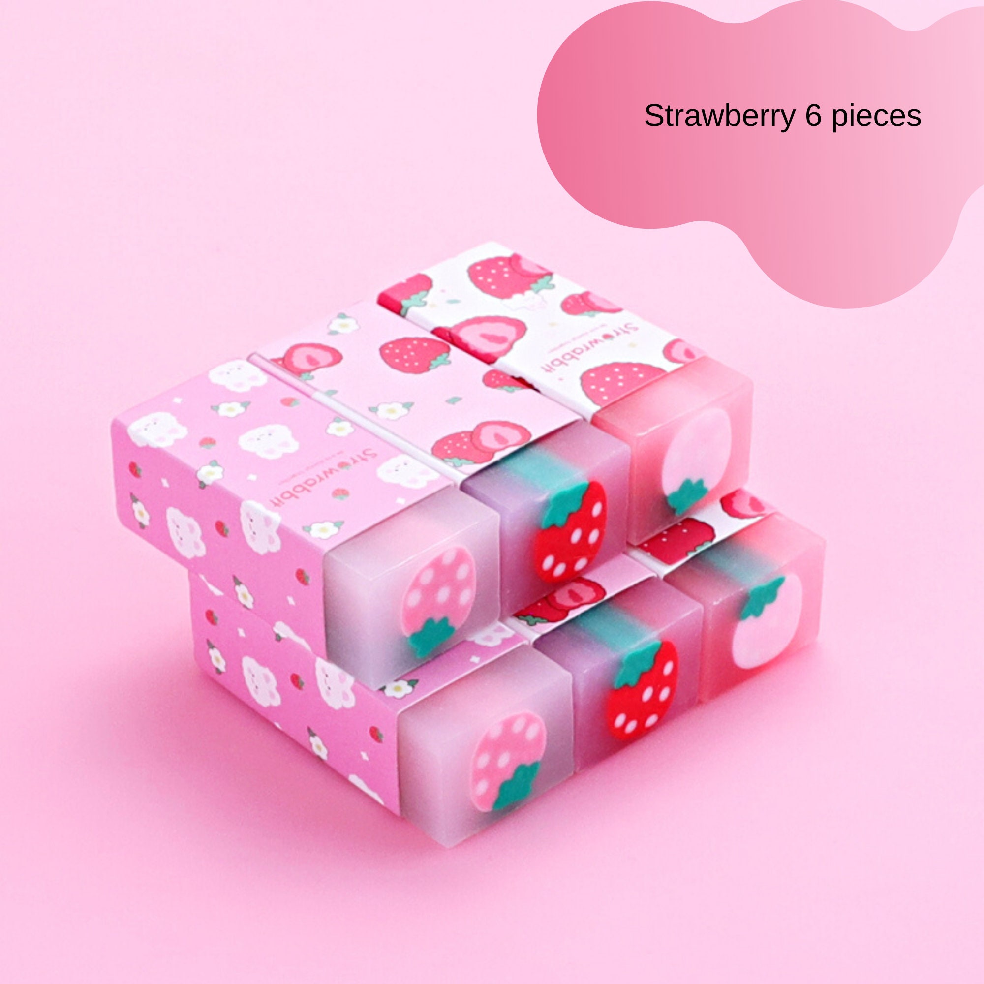 Cute Eraser Pack of 6pencil Rubber Erasercute Kids Etsy UK