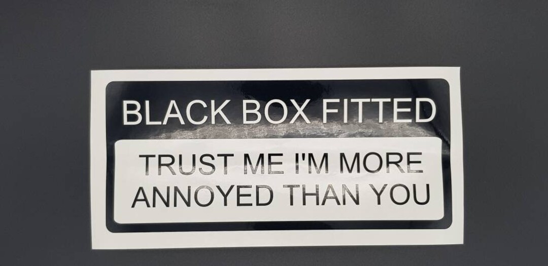 Black Box Sticker Black Box Fitted Funny Car Vinyl Decal Etsy