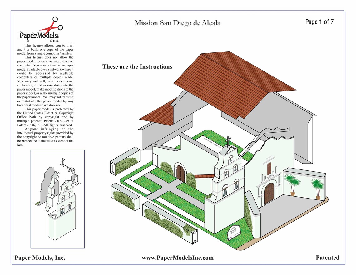 California Mission San Diego Basilica De Alcala San Diego, CA 7x10 Instant Download - Etsy
