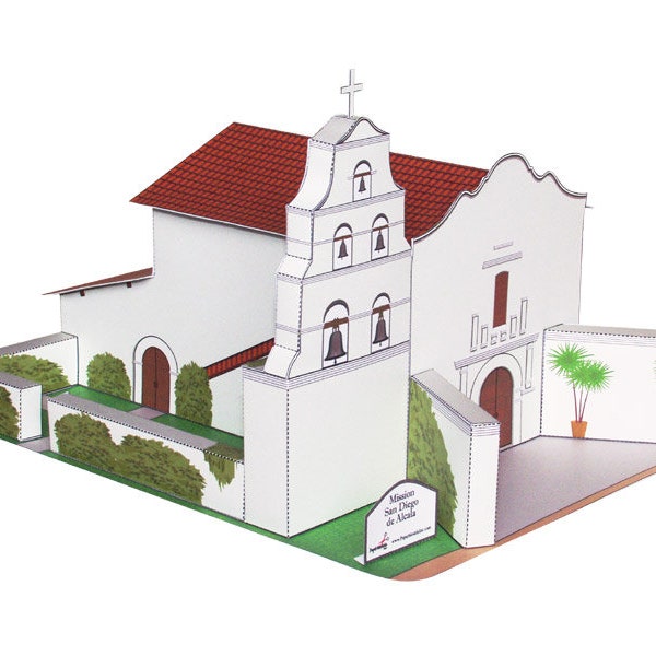 California Mission San Diego Basilica de Alcala - San Diego, CA - 10"x13" Instant Download