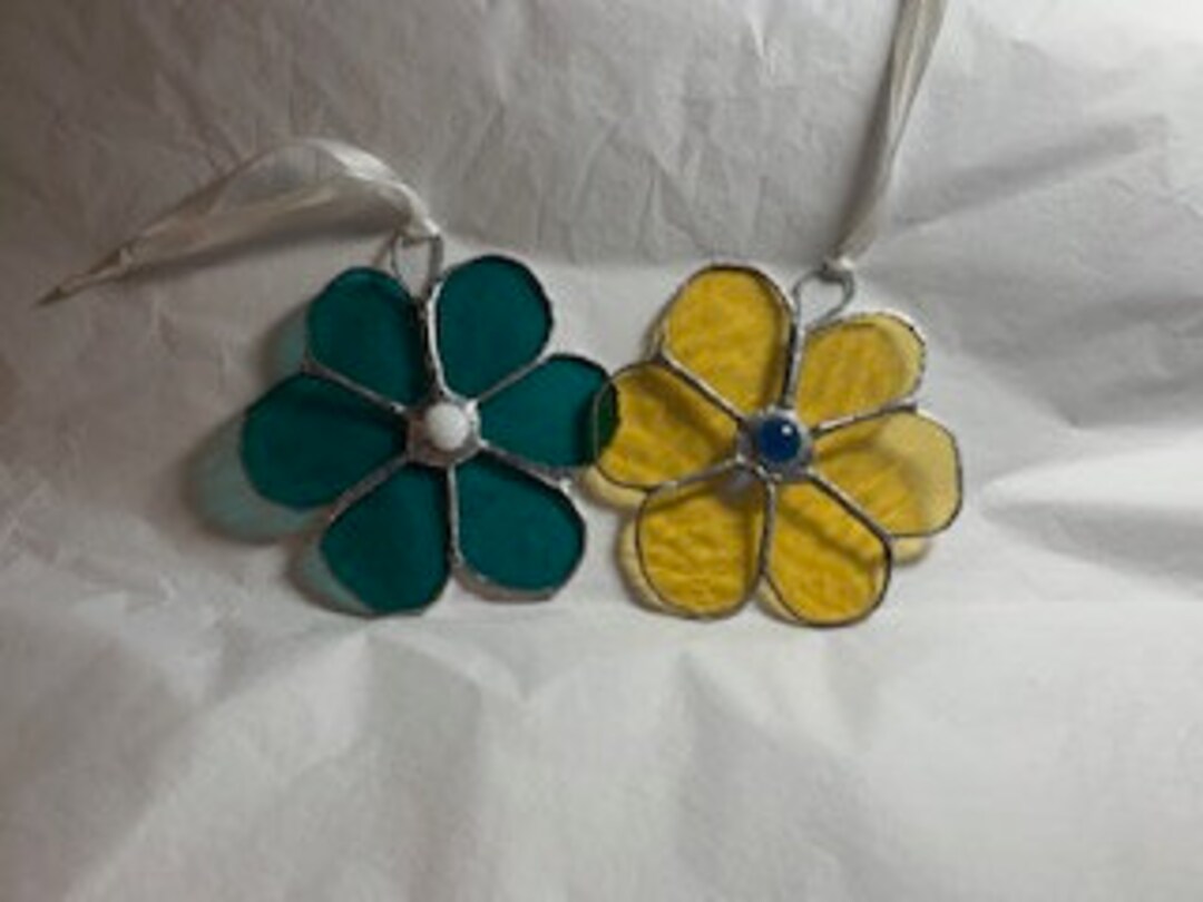 Stained Glass Flower Decoration Etsy