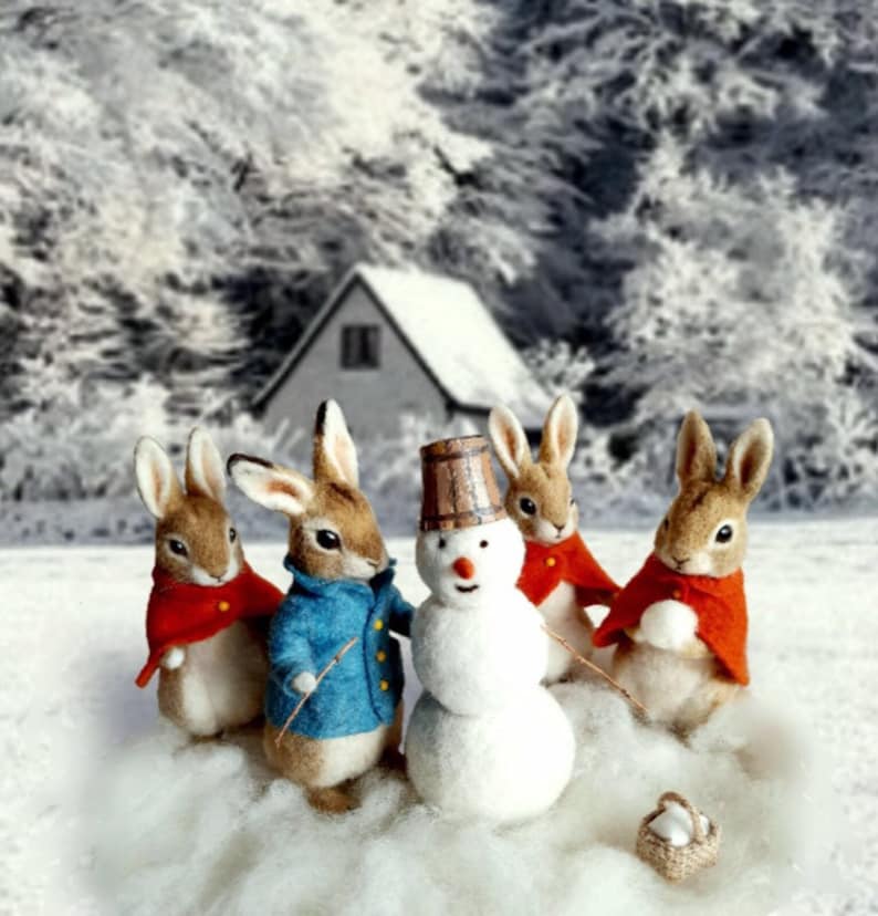 Family of Rabbits. Peter Rabbits Family .mom a Rabbit Etsy