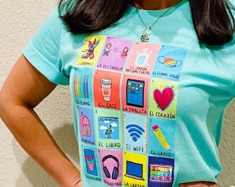 Teacher Shirt | Loteria Cards | Bilingual |Distance Learning | Spanish Teacher | Bilingual Shirt | Kindergarten Teacher Shirt | Teacher Gift