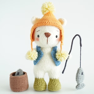 Patron de pêche ours polaire au crochet / Patron Amigurumi
