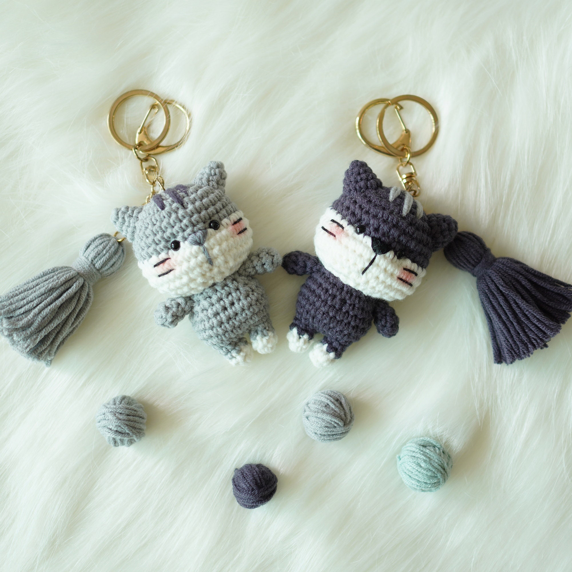 Cuty Cat Keyring Crochet / Amigurumi Pattern Etsy Sweden