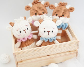 Cow rattle set crochet pattern / Amigurumi pattern