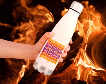 Retro Peepee Poopoo Insulated Water Bottle, Funny Gift