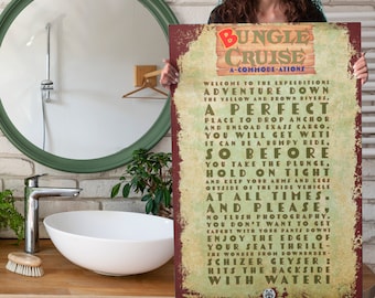 Jungle Cruise Bathroom Skipper Attraction Poster Disneyland Disney Home Decor Funny Fathers Day Gift