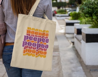 Peepee Poopoo キャンバストートバッグ ギャグギフト 面白いジョーク ミームギフト 財布収納